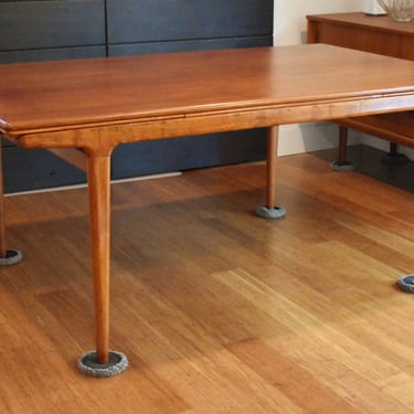 Extra-long, restored Danish teak extendable dining table by Johannes Anderson - (extends 67