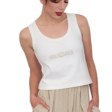 Vintage Sonia Rykiel Top CROISIERE Cropped White Tank 