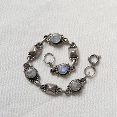 Sterling Opal Chain Bracelet 