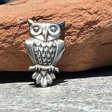 Vintage Mexico Silver Owl Pin / Brooch c. 1940s 