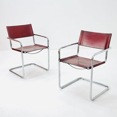 set of 2 Mid century Model MG5 Centro Studi desk chair by Mart Stam & Marcel Breuer for Matteo Grassi, 1970s 