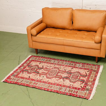 Vintage Silk and Wool Kilim Rug