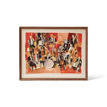 'Musicians' Lithograph Print by Camille Hilaire