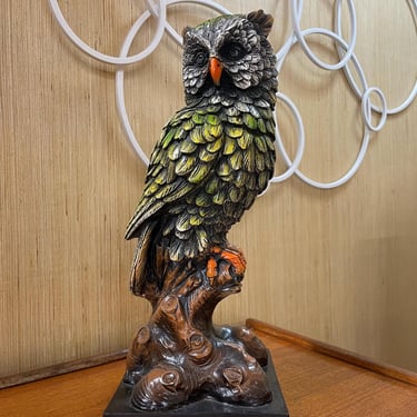 A. Santino Mid Century Vintage Ceramic Owl Figurine 14 Inches 