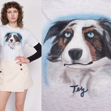 Small 90s Airbrushed Border Collie T Shirt Unisex | Vintage Dog Breed Graphic Animal Tee 