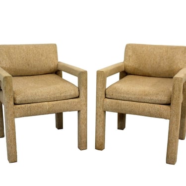 Vintage Mid Century Modern Pair of Milo Baughman for Thayer Coggin Parson Chairs 