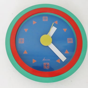 Vintage Italian Postmodern Nathalie du Pasquier & George Sowden Neos of Lorenz Clock 