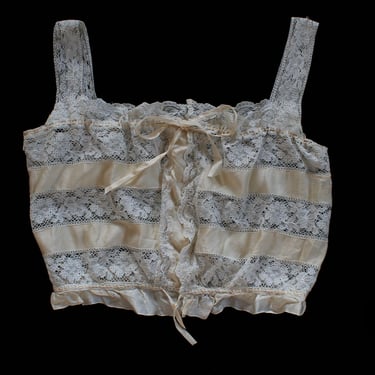 1910s Edwardian Camisole / Antique Corset Cover / Silk Charmeuse  
