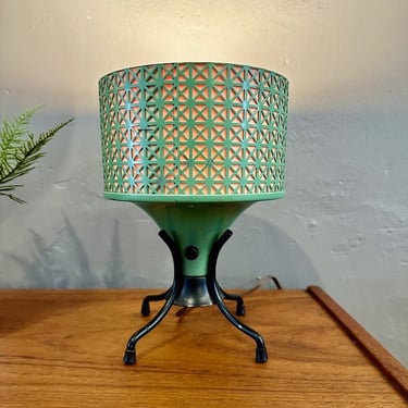 1940&#8217;s Unique Geometric Cut Metal Table Lamp
