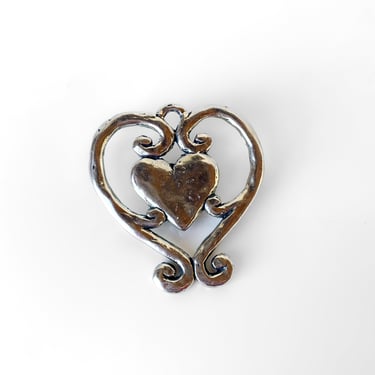 Silver Heart Brooch