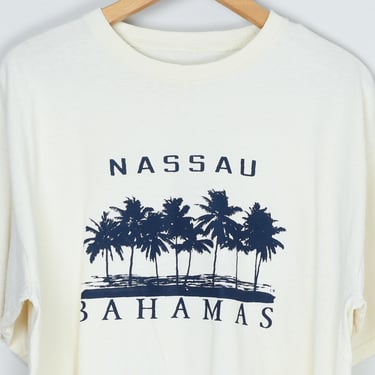 Vintage 90s Nassau, Bahamas T-shirt - nineites, cream, vacation, summer - Men's XL 