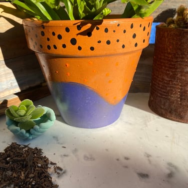 Hand Painted Terracotta Pot 