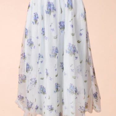 Blue Layered Floral Slip Skirt by Eye-ful, S