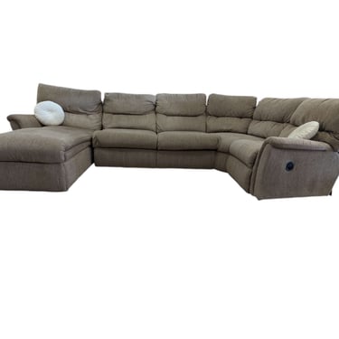 Tan Lay Z Boy 4pc Double Recliner Sectional