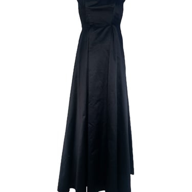 1960's Classic Black Satin Couture Gown