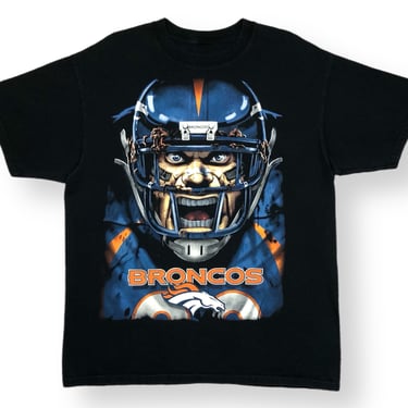 Vintage 90s Liquid Blue Denver Broncos Football Big Face NFL Graphic T-Shirt Size Large/XL 