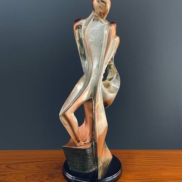 D'Argenta Gold Plated Abstract Couple Sculpture by Tere Memun 