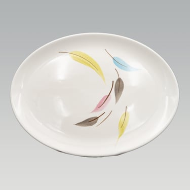 Stetson China Mid Century Modern Serving Platter | Vintage Dinnerware Pastel Leaves 