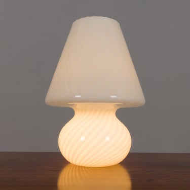 Big Mushroom Venini table lamp, Murano swirl glass, Italy 1960s 