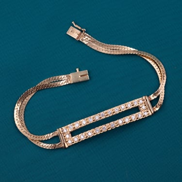 Vintage Diamond Double Chain Bracelet