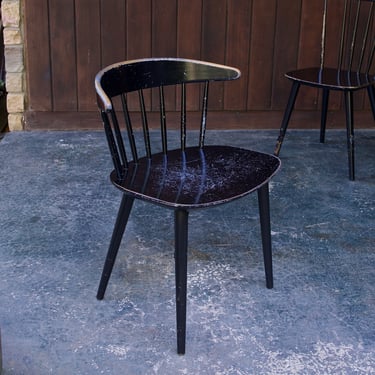 1960s Vintage Danish Barrel Back Black Chair Designed by Jørgen Bækmark FDB Denmark, Model J104 