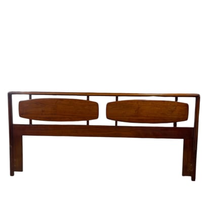 Mid Century Walnut &#8216;Rhythm&#8217; Collection King Size Headboard by Lane Furniture, c. 1970