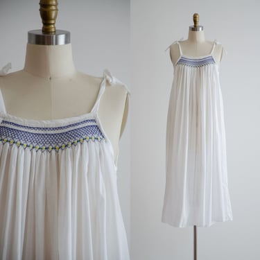 white cotton nightgown 70s 80s vintage sheer white embroidered nightgown 