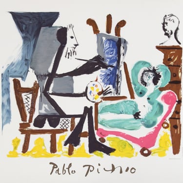Le Peintre et Son Modele by Pablo Picasso, Marina Picasso Estate Lithograph Poster 