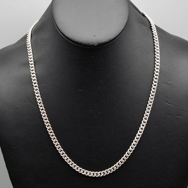 80's 925 silver almost 21 inch 5 mm curb chain, classic heavy sterling links rocker necklace 