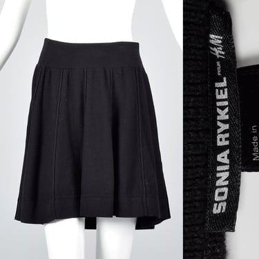 Medium 1990s Black Skirt Sonia Rykiel Knit Mini Skirt Casual Flowy Outfit 90s Style Vintage 90s Cotton Knit Separates 