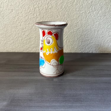 Vintage DeSimone Pottery Bud Vase Italy decorative Terracotta, Vintage Italian Pottery, Picasso style, Majolica 