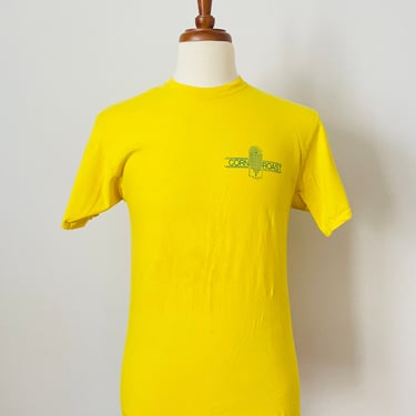 Vintage Yellow Corn Roast 1985 Graphic T- Shirt  / Two Sided Print / Front / Back FREE SHIPPING 