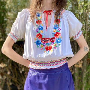 Sure As Spring Embroidered Peasant Blouse