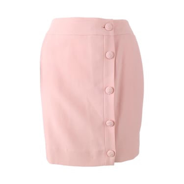Chanel Baby Pink Logo Button Skirt
