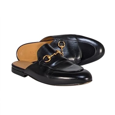 Gucci - Black Leather Mule Loafers Sz 6