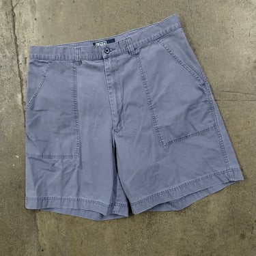 35 90s Polo Ralph Lauren Blue Cotton Baker Shorts Lo Army Style Sailing Frat Fraternity Bro Golf Golfing casual 