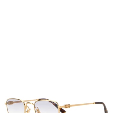 Miu Miu Women Gold Metal Miu Miu Logo Sunglasses