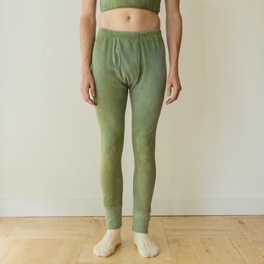 Organic Long Underwear, Long Johns, Mens & Womens Thermal Underwear, Unisex Winter Underwear, Plant Dyed Green 