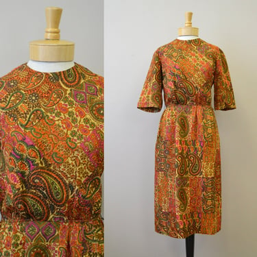 1960s R&K Autumn Paisley Dress 