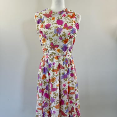 1970s Butterfly Floral Sundress 