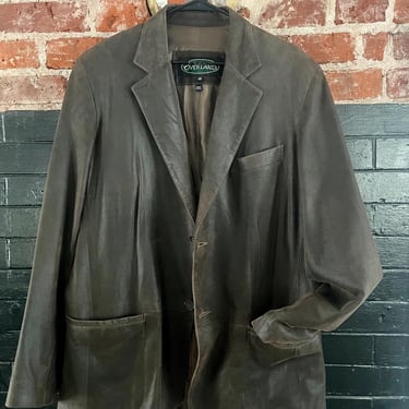 Overland Mens Distressed Mens Suede Leather Blazer Jacket -  Size 42 