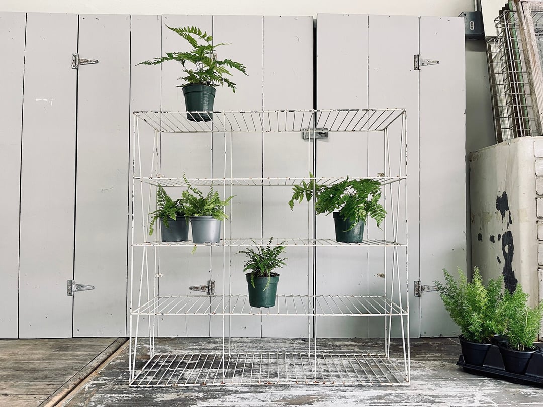 Large Square Wire Metal Rack White Metal Rack Industrial Wall ...