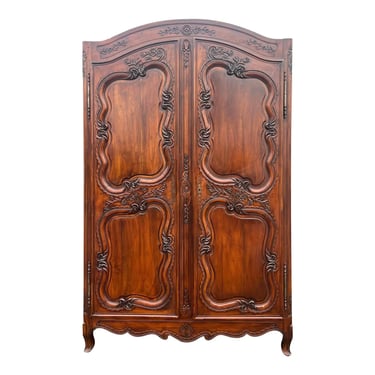 Spectacular Carved Country French Cherry Armoire 