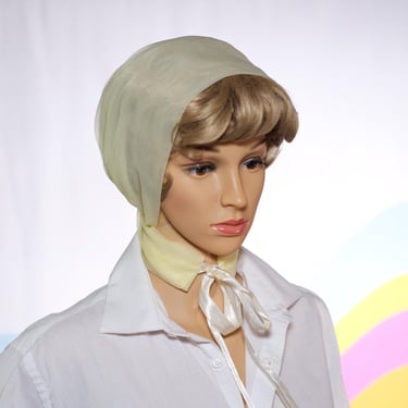 Vintage 1960s Yellow Chiffon Head Scarf 