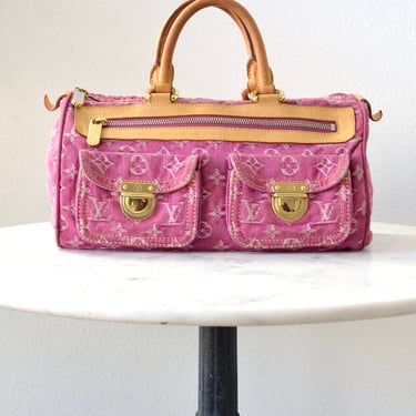 Rare Louis Vuitton Pink Denim Neo Speedy Handbag
