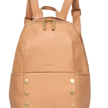 Hammitt - Beige Leather Mini Backpack Purse w/ Gold Studs