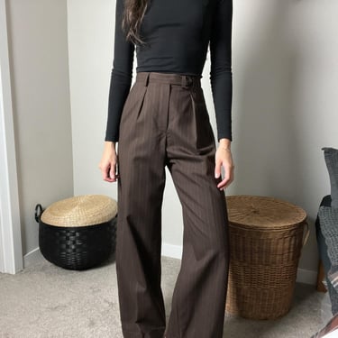 Green Pleated Trousers 90s High Waisted Pants Retro | Shop