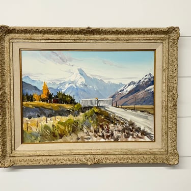 Original Aston Greathead Oil Painting ~Whale Stream~ Mt Cook South Island New Zealand 