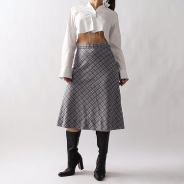 Vintage Multicolored Plaid Skirt - W27