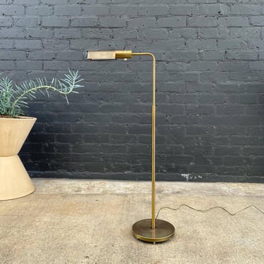 Mid-Century Modern Patinated Brass Adjustable Floor Lamp by Casella, c.1970’s 
